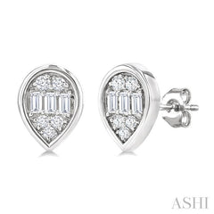ASHI Pear Shape Bezel Set Petite Fusion Diamond Fashion Earrings 642T7PPTGERWG-PR