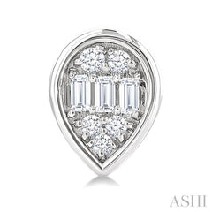 ASHI Pear Shape Bezel Set Petite Fusion Diamond Fashion Earrings 642T7PPTGERWG-PR
