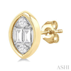 ASHI Marquise Shape Bezel Set Petite Fusion Diamond Fashion Earrings 642T7PPTGERYG-MQ