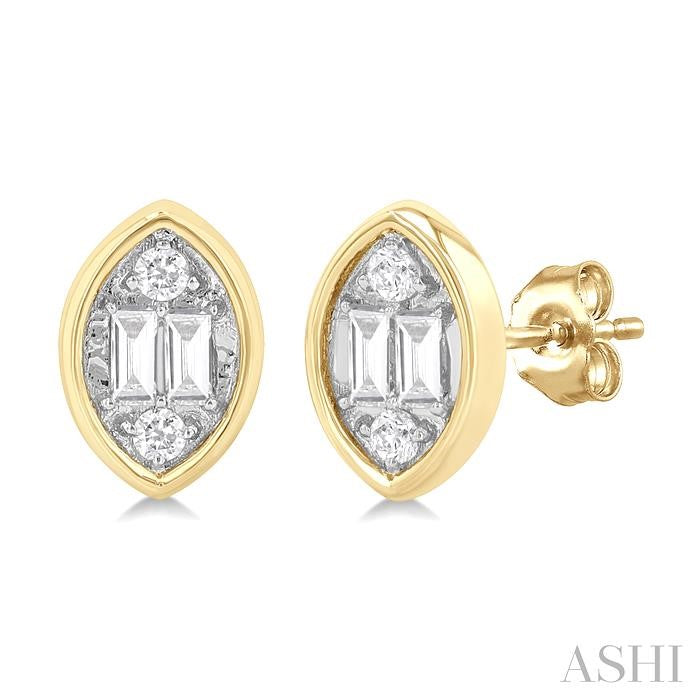 ASHI Marquise Shape Bezel Set Petite Fusion Diamond Fashion Earrings 642T7PPTGERYG-MQ