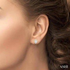 ASHI Oval Shape Bezel Set Petite Fusion Diamond Fashion Earrings 642T7PPTGERYG-OV