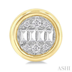 ASHI Round Shape Bezel Set Petite Fusion Diamond Fashion Earrings 642T7PPTGERYG-RD