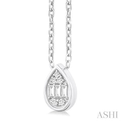 ASHI Pear Shape Bezel Set Petite Fusion Diamond Fashion Pendant 642T8PPTGPDWG-PR