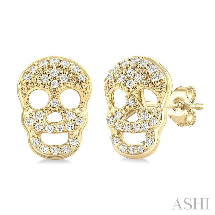 ASHI Skull Petite Diamond Fashion Earrings 642U7PPTSERYG