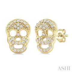 ASHI Skull Petite Diamond Fashion Earrings 642U7PPTSERYG