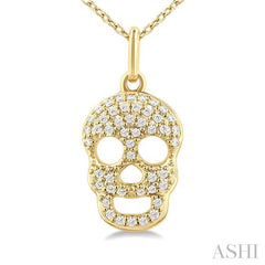 ASHI Skull Petite Diamond Fashion Pendant 642U8PPTSPDYG