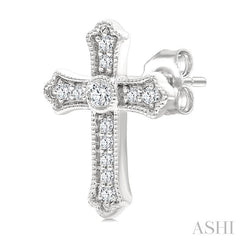 ASHI Cross Petite Diamond Fashion Earrings 642W7PPTGERWG