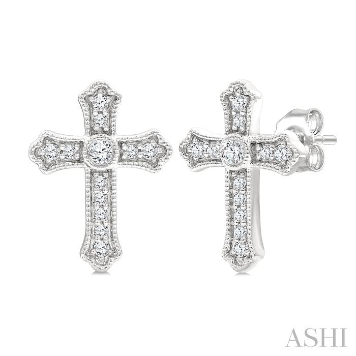 ASHI Cross Petite Diamond Fashion Earrings 642W7PPTGERWG