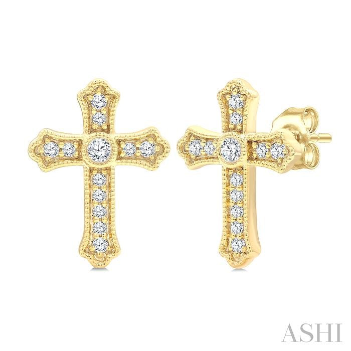 ASHI Cross Petite Diamond Fashion Earrings 642W7PPTGERYG