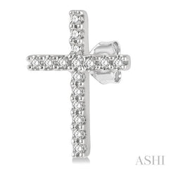 ASHI Cross Petite Diamond Fashion Earrings 643D8PPFSERWG