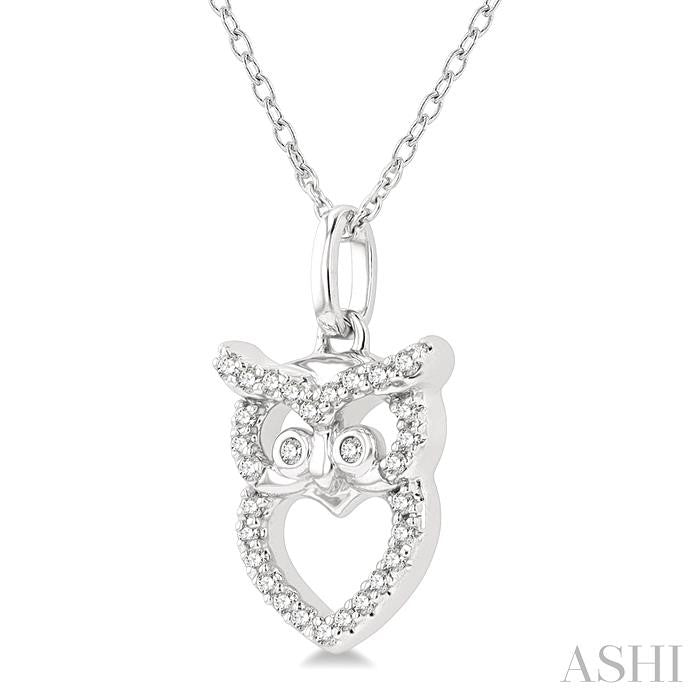 ASHI Owl Petite Diamond Fashion Pendant 643E8PPTSPDWG