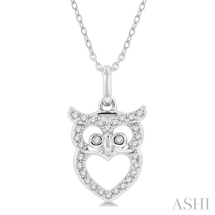 ASHI Owl Petite Diamond Fashion Pendant 643E8PPTSPDWG