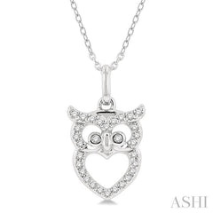 ASHI Owl Petite Diamond Fashion Pendant 643E8PPTSPDWG