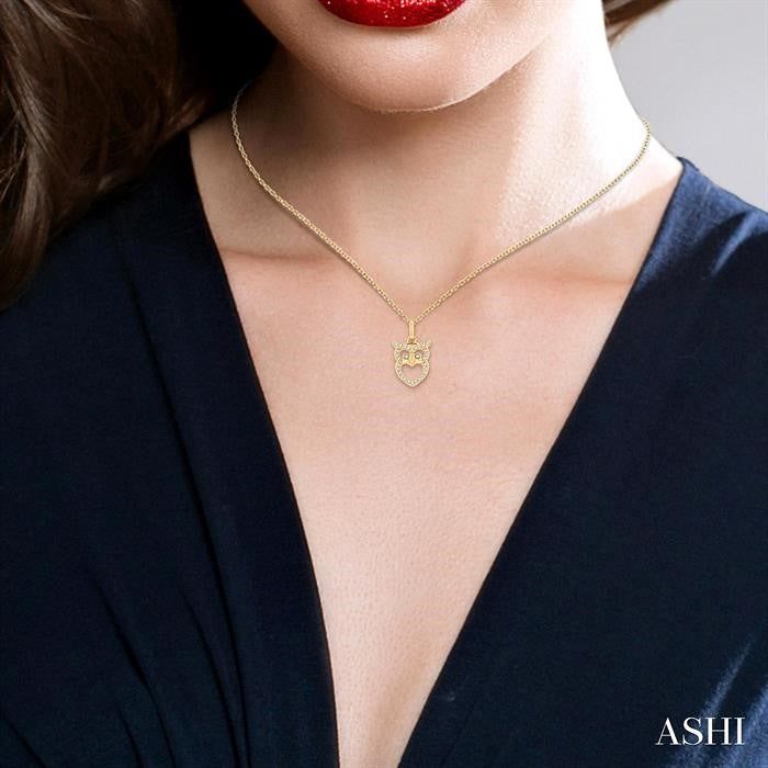 ASHI Owl Petite Diamond Fashion Pendant 643E8PPTSPDYG