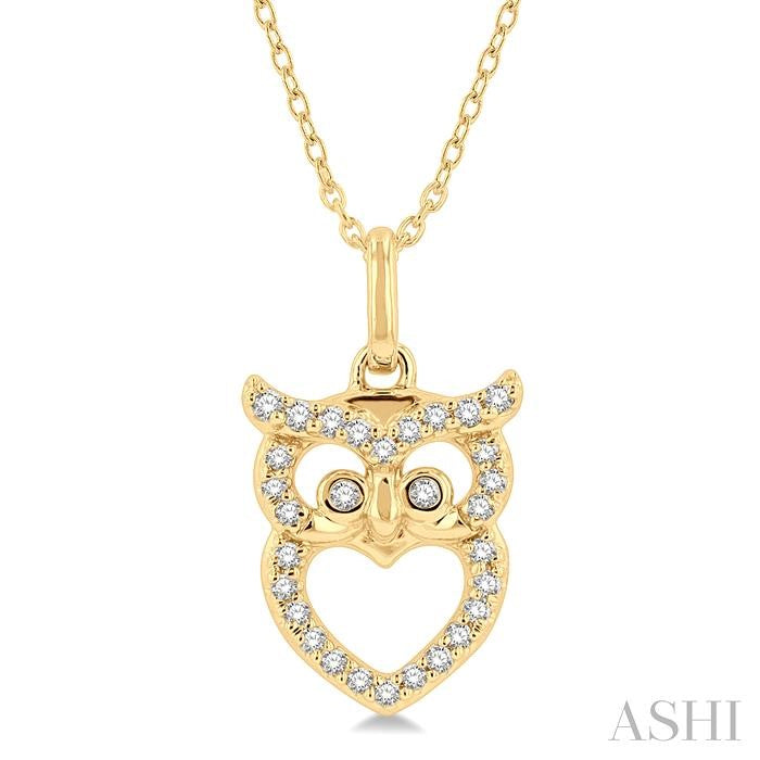 ASHI Owl Petite Diamond Fashion Pendant 643E8PPTSPDYG