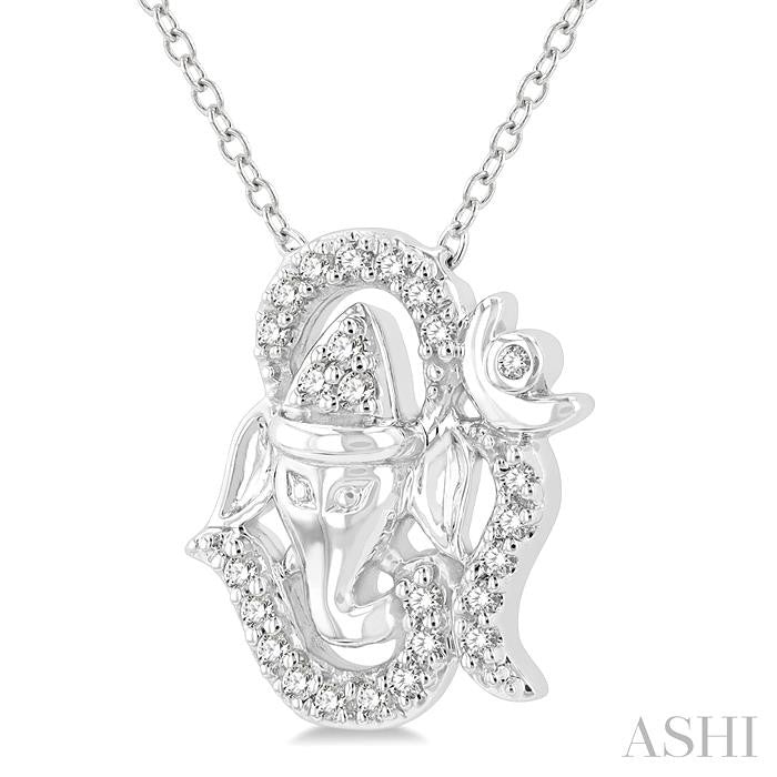 ASHI Om Ganesha' Petite Diamond Fashion Pendant 643F8PPTSPDWG