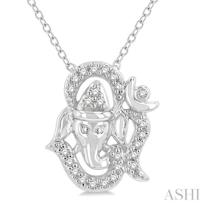 ASHI Om Ganesha' Petite Diamond Fashion Pendant 643F8PPTSPDWG