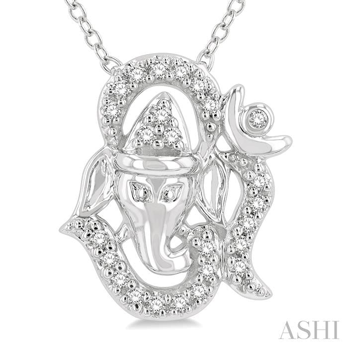 ASHI Om Ganesha' Petite Diamond Fashion Pendant 643F8PPTSPDWG