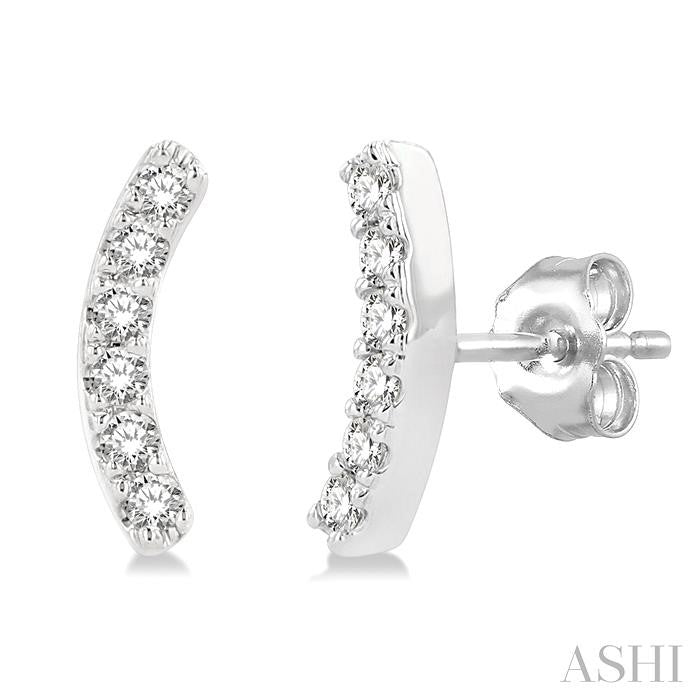 ASHI Arc Shape Petite Diamond Fashion Earrings 643G8PPTSERWG