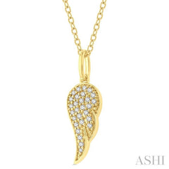 ASHI Angel Wings Petite Diamond Fashion Pendant 643M8PPTSPDYG