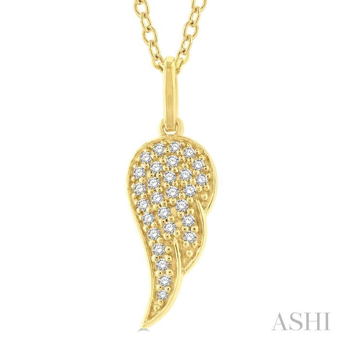 ASHI Angel Wings Petite Diamond Fashion Pendant 643M8PPTSPDYG