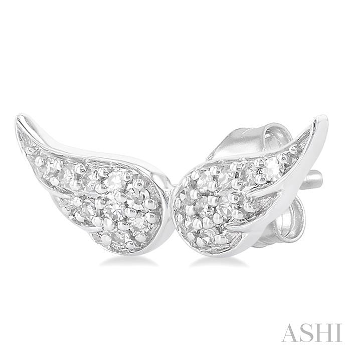 ASHI Angel Wings Petite Diamond Fashion Earrings 643N8PPTSERWG