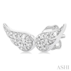ASHI Angel Wings Petite Diamond Fashion Earrings 643N8PPTSERWG