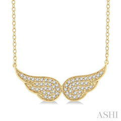 ASHI Angel Wings Petite Diamond Fashion Pendant 643N8PPTSPDYG
