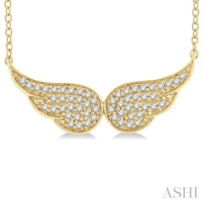 ASHI Angel Wings Petite Diamond Fashion Pendant 643N8PPTSPDYG