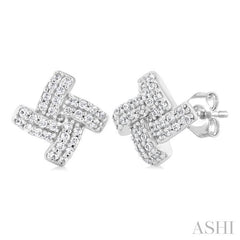 ASHI Knot Petite Diamond Fashion Earrings 643Q7PPTSERWG