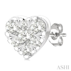 ASHI Heart Shape Lovebright Petite Diamond Fashion Earrings 643T8PPTGERWG-HT