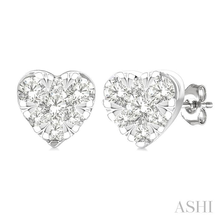 ASHI Heart Shape Lovebright Petite Diamond Fashion Earrings 643T8PPTGERWG-HT