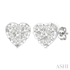 ASHI Heart Shape Lovebright Petite Diamond Fashion Earrings 643T8PPTGERWG-HT