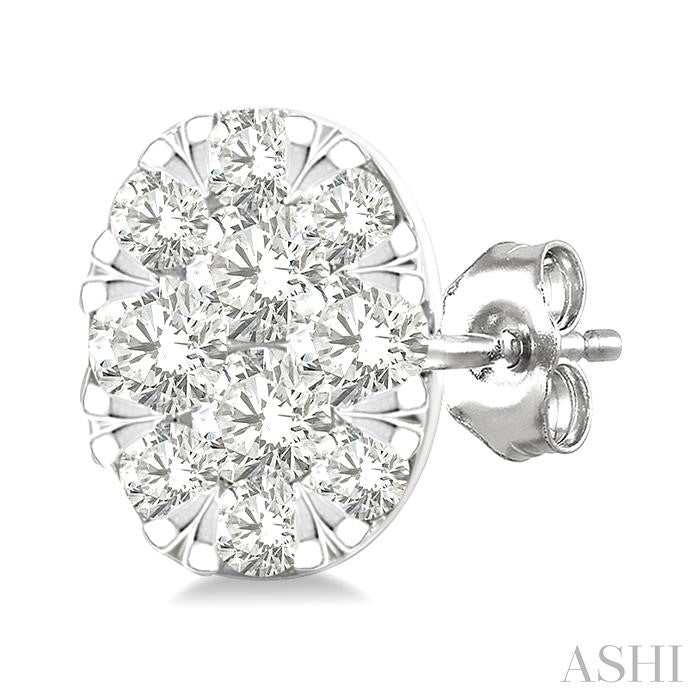 ASHI Oval Shape Lovebright Petite Diamond Fashion Earrings 643T8PPTGERWG-OV