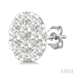 ASHI Oval Shape Lovebright Petite Diamond Fashion Earrings 643T8PPTGERWG-OV