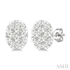 ASHI Oval Shape Lovebright Petite Diamond Fashion Earrings 643T8PPTGERWG-OV