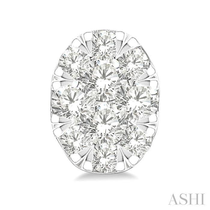 ASHI Oval Shape Lovebright Petite Diamond Fashion Earrings 643T8PPTGERWG-OV