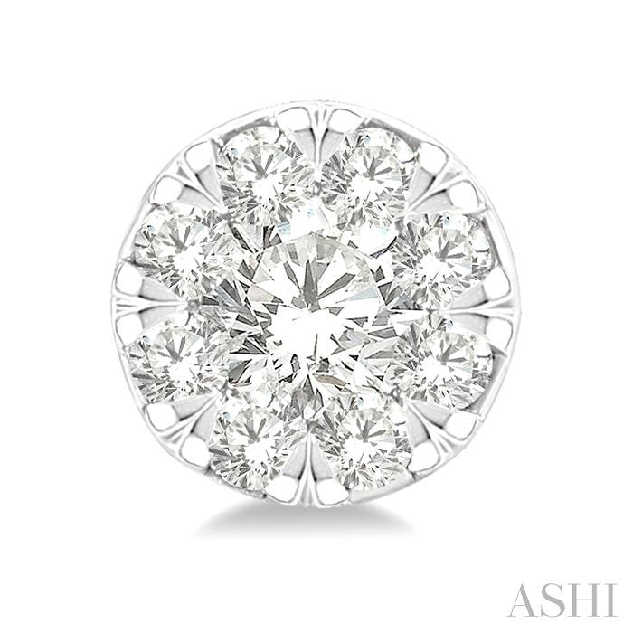 ASHI Round Shape Lovebright Petite Diamond Fashion Earrings 643T8PPTGERWG-RD