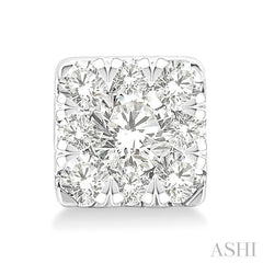 ASHI Princess Shape Lovebright Petite Diamond Fashion Earrings 643T8PPTGERWG-SQ