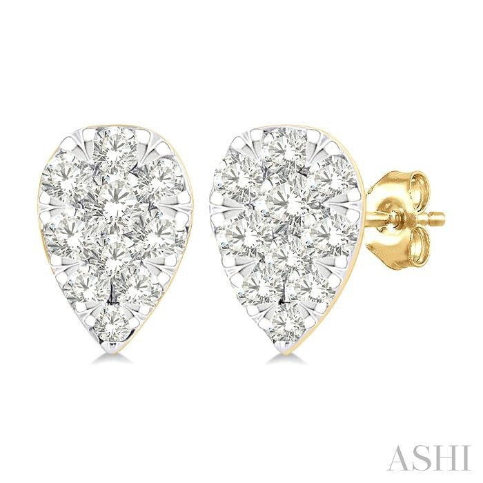 ASHI Pear Shape Lovebright Petite Diamond Fashion Earrings 643T8PPTGERYG-PR