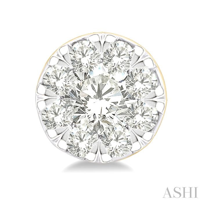 ASHI Round Shape Lovebright Petite Diamond Fashion Earrings 643T8PPTGERYG-RD