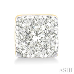 ASHI Princess Shape Lovebright Petite Diamond Fashion Earrings 643T8PPTGERYG-SQ