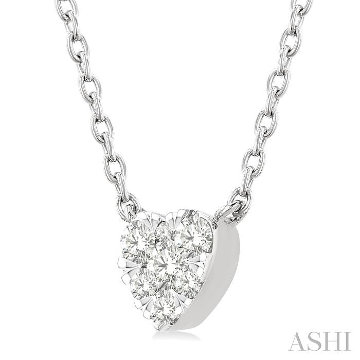 ASHI Heart Shape Lovebright Petite Diamond Fashion Pendant 643T8PPTGPDWG-HT