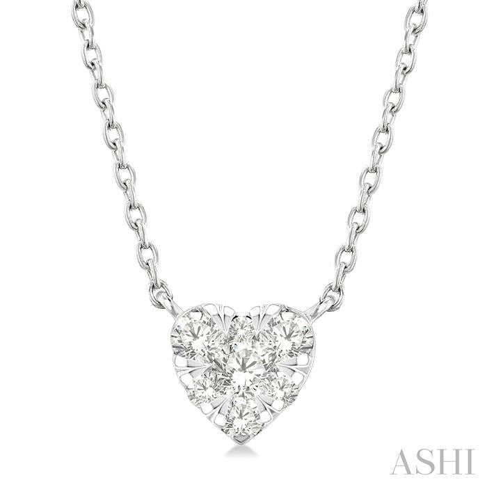 ASHI Heart Shape Lovebright Petite Diamond Fashion Pendant 643T8PPTGPDWG-HT