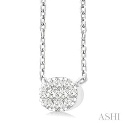 ASHI Oval Shape East-West Lovebright Petite Diamond Fashion Pendant 643T8PPTGPDWG-OV