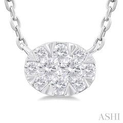 ASHI Oval Shape East-West Lovebright Petite Diamond Fashion Pendant 643T8PPTGPDWG-OV