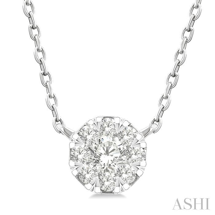 ASHI Round Shape Lovebright Petite Diamond Fashion Pendant 643T8PPTGPDWG-RD