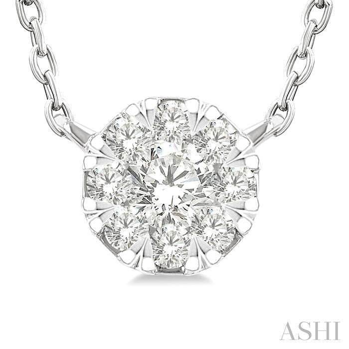 ASHI Round Shape Lovebright Petite Diamond Fashion Pendant 643T8PPTGPDWG-RD