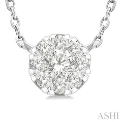 ASHI Round Shape Lovebright Petite Diamond Fashion Pendant 643T8PPTGPDWG-RD