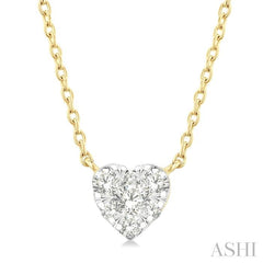 ASHI Heart Shape Lovebright Petite Diamond Solitaire Pendant 643T8PPTGPDYG-HT
